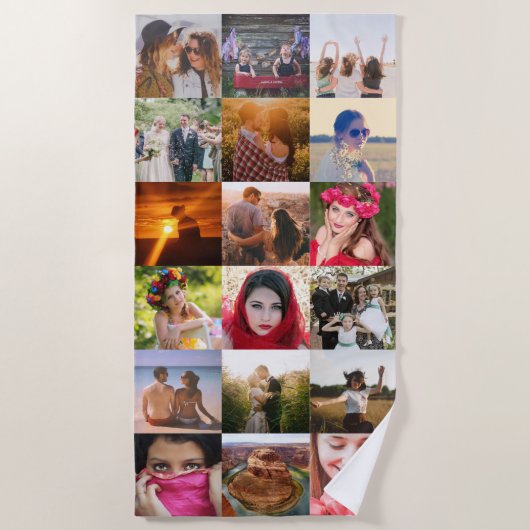 写真のアップロード ビーチタオル (正面)