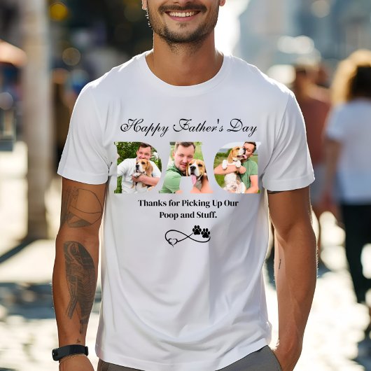 写真のアップロードHappy Father's Dayおもしろい犬所有者 Tシャツ