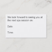 写真のアポイントメントの上のオレンジチューリップの終わり 予約カード (裏面)