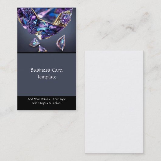 写真のアメジスト&ジェムストーンジュエリー 名刺 (正面/裏面)