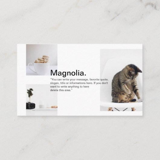 写真のインフルエミニマルンサーシンプルホワイトの追加 名刺 (裏面)