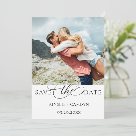 写真のエレガントスクリプト セーブザデート (スタンド正面)