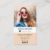 写真のエレガント卒パーソナライズされた図挿入 名刺 (正面)