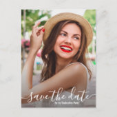 写真のエレガント卒業式のスクリプト日付の保存 ポストカード (正面)