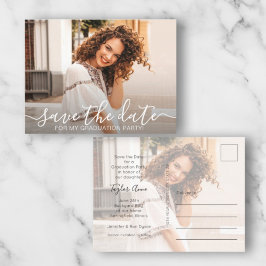 写真のエレガント卒業式のスクリプト日付の保存 ポストカード