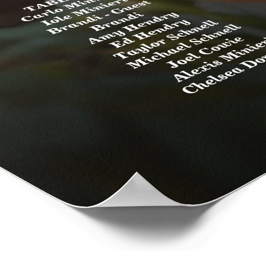 写真のエレガント座席結婚表5枚 ポスター (角)