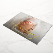 写真のエレガント誕生発表の紹介 箔招待状 (回転した状態)