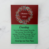 写真のエレガント追加クリスマスクリスマスリースburgundy シーズンカード (内部)