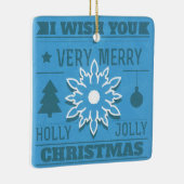 写真のオーナメントと日付を記入されるメリークリスマス セラミックオーナメント (右)