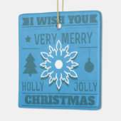 写真のオーナメントと日付を記入されるメリークリスマス セラミックオーナメント (左)