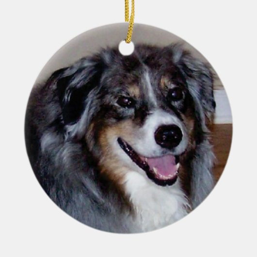 写真のオーナメント-あなた自身のペットとカスタマイズ セラミックオーナメント (正面)