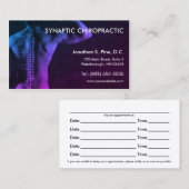 写真のカイロプラクティックのアポイントメントカード 予約カード (正面/裏面)