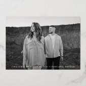 写真のカジュアルスクリプトの保存日付 箔招待状 (正面)