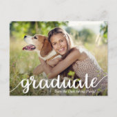 写真のカジュアル卒業式のスクリプト日付の保存 ポストカード (正面)