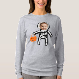写真のカスタムスケルトンのトリックまたはbooハロウィーンの治療 tシャツ