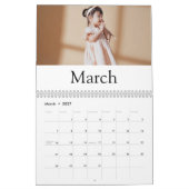 写真のカスタム予定表 |編集可能な年文字 カレンダー (3月 2027)