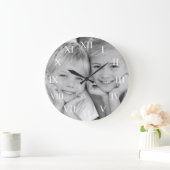 写真のカスタム作モダン成 ラージ壁時計 (ホーム)