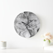 写真のカスタム作モダン成 ラージ壁時計 (ホーム)