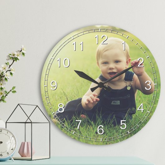 写真のカスタム作成モダンエレガント ラウンド壁時計