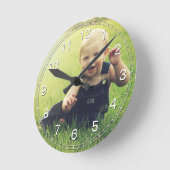 写真のカスタム作成モダンエレガント ラウンド壁時計 (傾斜)