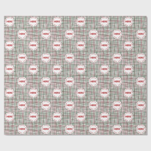 写真のカスタム作成 |ロゴクリスマスウィーブストライプス ラッピングペーパー (フラット)