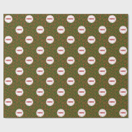 写真のカスタム作成 |ロゴフラワークモダンリスマス ラッピングペーパー (フラット)