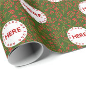 写真のカスタム作成 |ロゴフラワークモダンリスマス ラッピングペーパー (ロールコーナー)