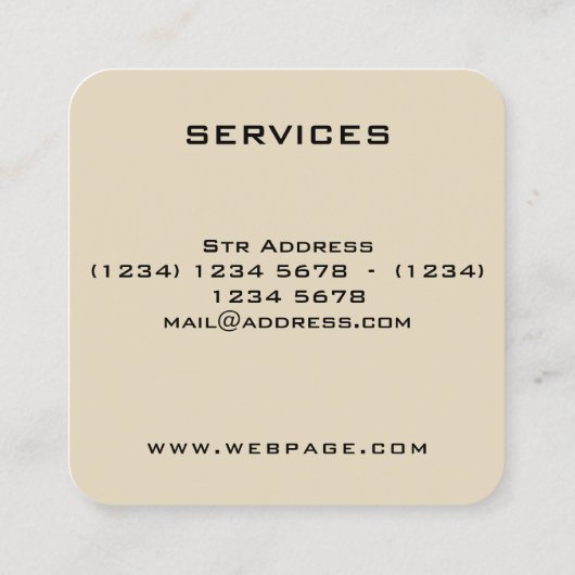 写真のカメラレンズの芸術的なカバー スクエア名刺 (裏面)