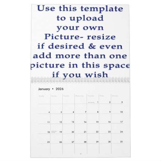 写真のカレンダーそれyoursefアップロードあなたの写真 カレンダー (1月 2026)
