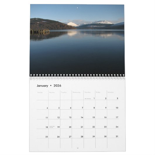 写真のカレンダーの2012年のスコットランド カレンダー (1月 2026)