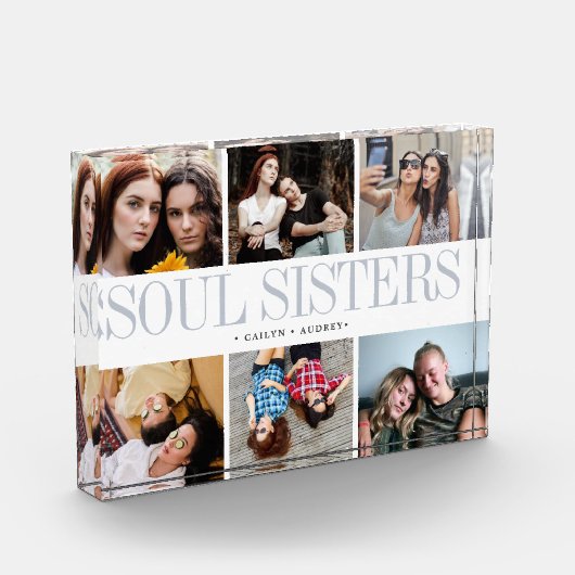 写真のガラスブロックソウル姉妹ギフト友人 フォトブロック (左)