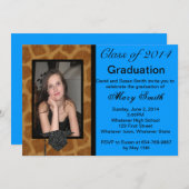 写真のキリン 卒業おめでとう 招待状 (正面/裏面)