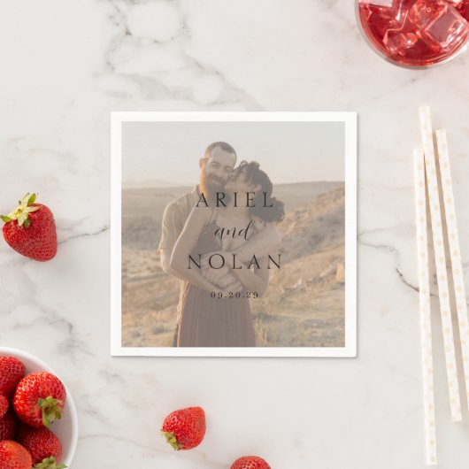 写真のクモダンリア結婚ン スタンダードカクテルナプキン (インサイチュ)