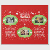 写真のクリスマスのギフトのラッパー ラッピングペーパー (フラット)