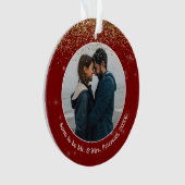 写真のクリスマスのミスター婚約したト&ミセス オーナメント (正面)