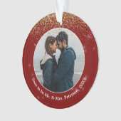 写真のクリスマスのミスター婚約したト&ミセス オーナメント (正面)