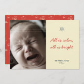 写真のクリスマスの静かな夜モダンな休日のカスタム シーズンカード (正面/裏面)