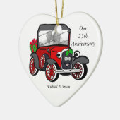 写真のクリスマスをモデルにする セラミックオーナメント (左)