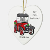 写真のクリスマスをモデルにする セラミックオーナメント (左)