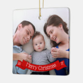 写真のクリスマスオーナメントを追加 セラミックオーナメント (左)