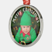 写真のクリスマスオーナメントを追加 メタルオーナメント (左)