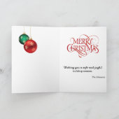 写真のクリスマスパーソナライズされた装飾品の追加 カード (内部)
