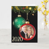 写真のクリスマスパーソナライズされた装飾品の追加 カード (黄色い花)