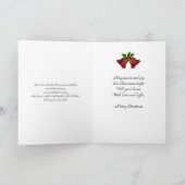 写真のクリスマスリボンのフレームのグリーティングカード シーズンカード (内部)