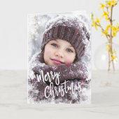 写真のク凍っていリスマス·グリーティングカード氷雪片 カード (黄色い花)