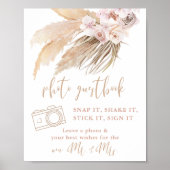 写真のゲストブックをスナップし、それを署名パンパスグラスの看板 ポスター (正面)