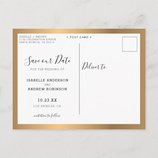 写真のコエレガントラージュの黒い金ゴールドを保存 案内ポストカード (裏面)