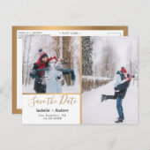 写真のコエレガントラージュ金属金ゴールド保存日 案内ポストカード (正面/裏面)