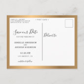 写真のコエレガントラージュ金属金ゴールド保存日 案内ポストカード (裏面)