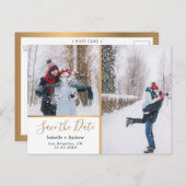 写真のコエレガントラージュ金属金ゴールド保存日 案内ポストカード (正面/裏面)